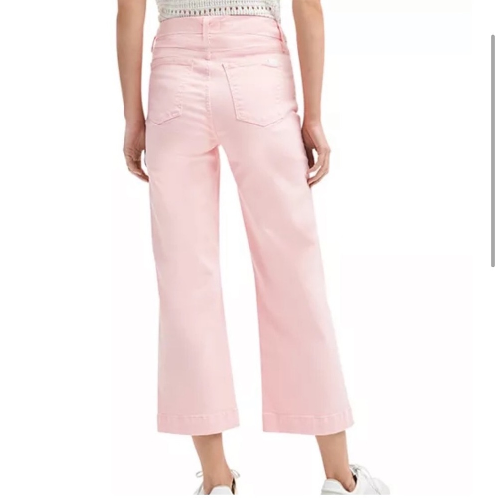 Jen7 7 4 All Mankind Pink Wide Leg Crop Pant Jeans - Picture 10 of 11